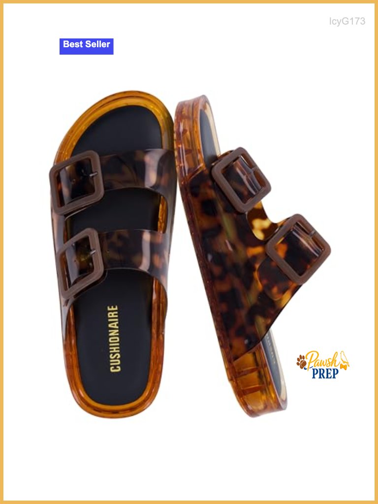Double Buckle Adjustable Slip-On Water Resistant Pool Slides